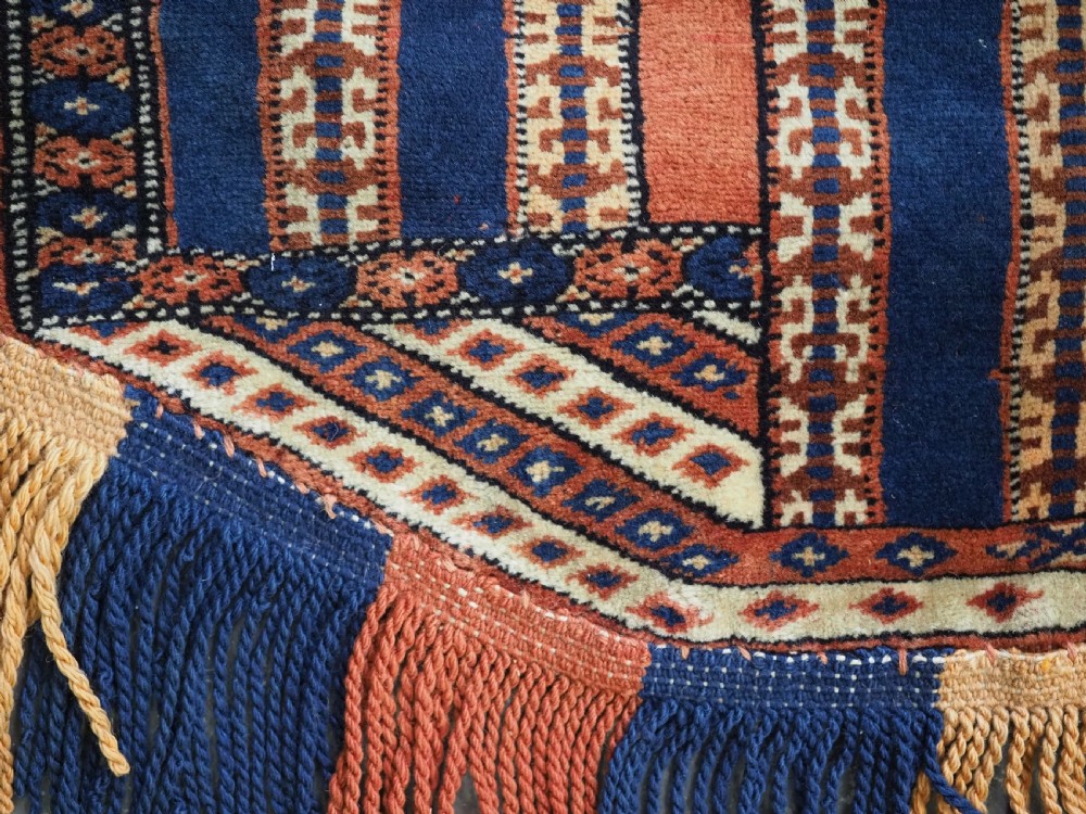 ANTIQUE YOMUT TURKMEN HORSE COVER / BLANKET & SADDLE RUG, SCARCE CEREMONIAL ITEM, CIRCA 1890. View XV