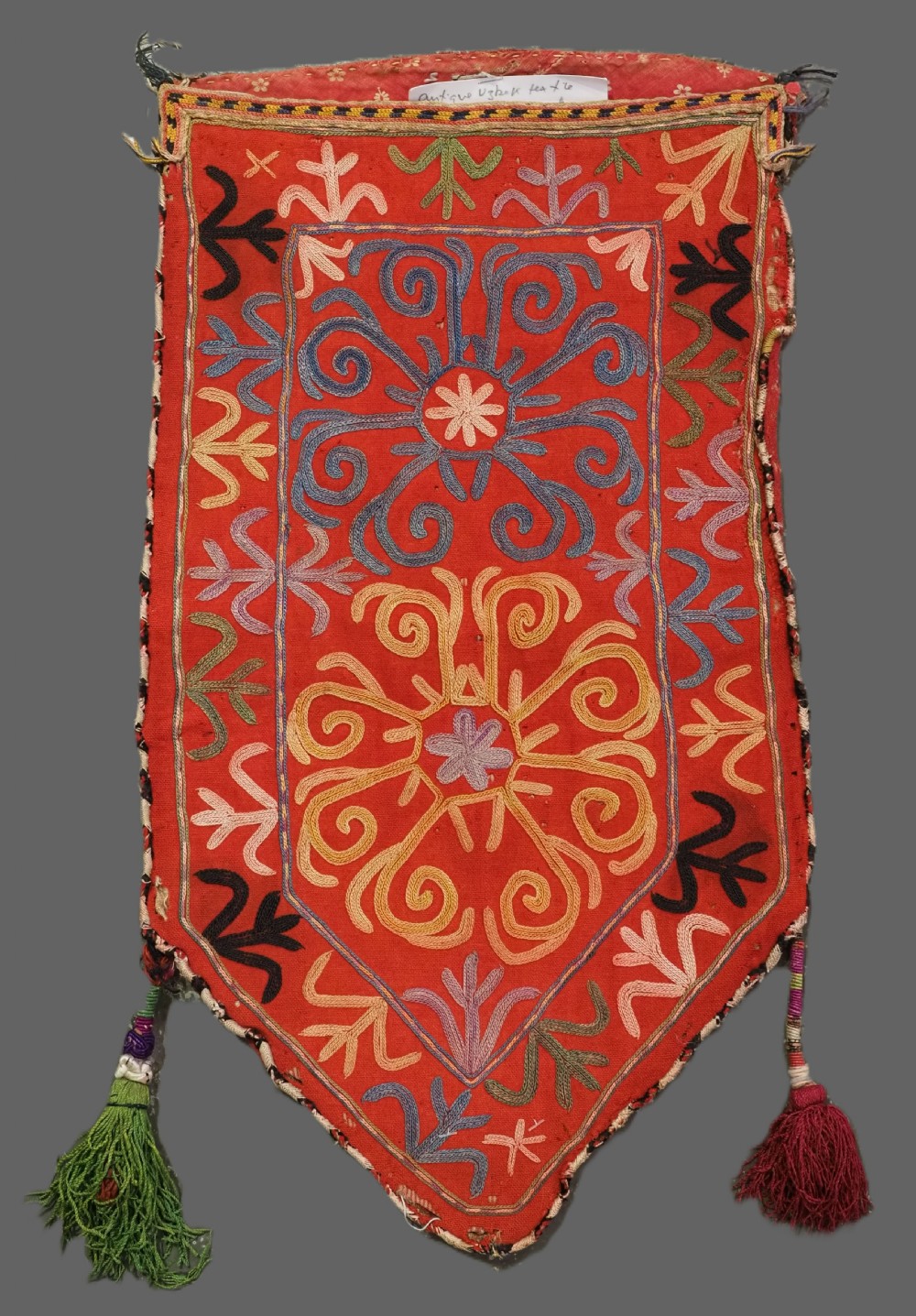 ANTIQUE UZBEK LAKAI TRIBE UUT KAP ILGICH, DOUBLE FACED, CENTRAL ASIA, CIRCA 1900.