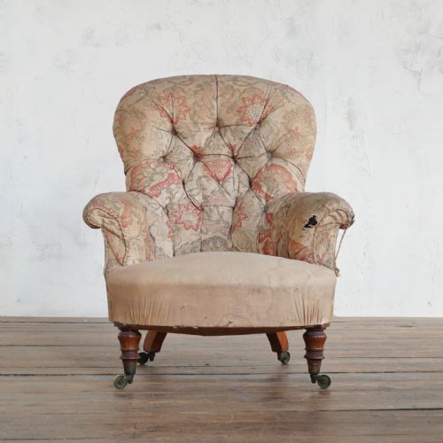 ANTIQUE SPOONBACK ARMCHAIR BY HOLLAND SONS MIDLATE 19TH CENTURY - ADDITIONAL PHOTO 1