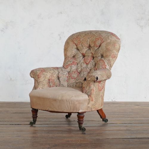 ANTIQUE SPOONBACK ARMCHAIR BY HOLLAND SONS MIDLATE 19TH CENTURY - ADDITIONAL PHOTO 2