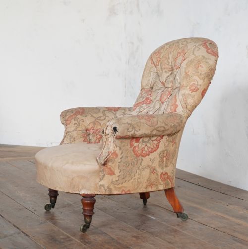 ANTIQUE SPOONBACK ARMCHAIR BY HOLLAND SONS MIDLATE 19TH CENTURY - ADDITIONAL PHOTO 3