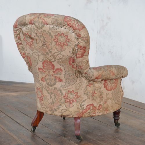 ANTIQUE SPOONBACK ARMCHAIR BY HOLLAND SONS MIDLATE 19TH CENTURY - ADDITIONAL PHOTO 4