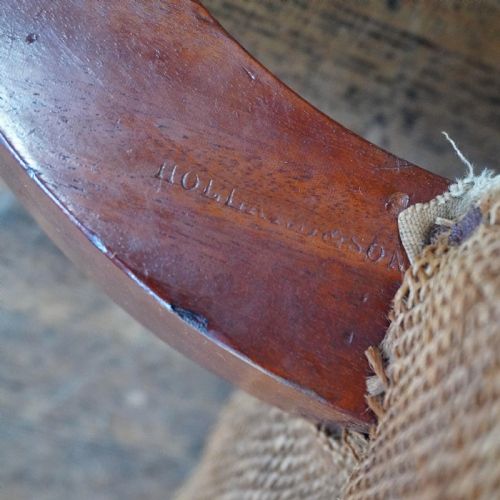 ANTIQUE SPOONBACK ARMCHAIR BY HOLLAND SONS MIDLATE 19TH CENTURY - ADDITIONAL PHOTO 5