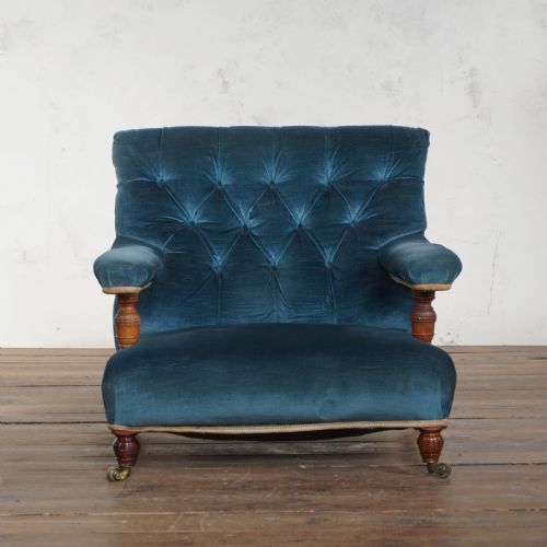 HOWARD AND SONS OPEN ARMCHAIR C1880 - ADDITIONAL PHOTO 5