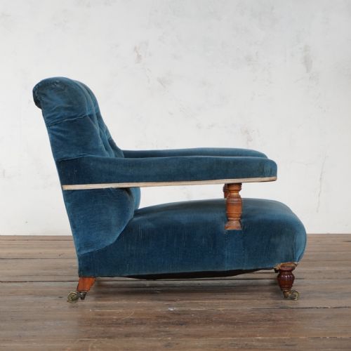 HOWARD AND SONS OPEN ARMCHAIR C1880 - ADDITIONAL PHOTO 8