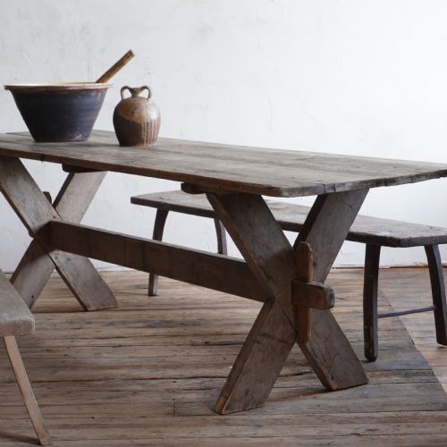 LARGE SWEDISH TRESTLE TABLE - ADDITIONAL PHOTO 1