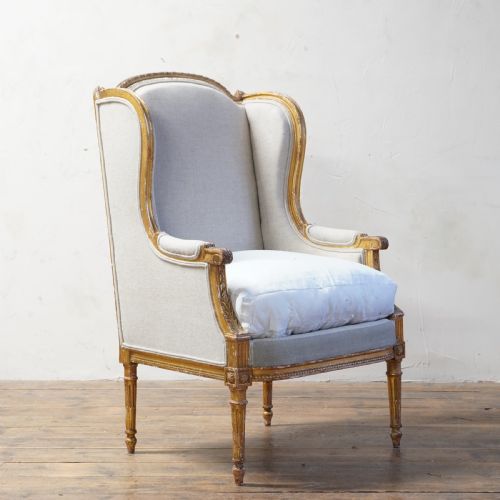 LOUIS XVI FRENCH WINGBACK CHAIR - ADDITIONAL PHOTO 1