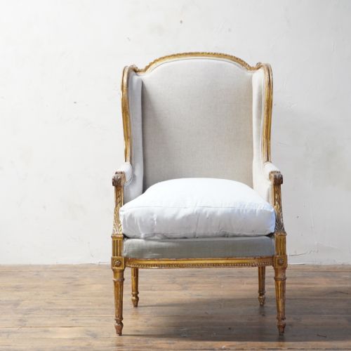 LOUIS XVI FRENCH WINGBACK CHAIR - ADDITIONAL PHOTO 2