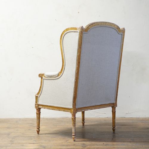 LOUIS XVI FRENCH WINGBACK CHAIR - ADDITIONAL PHOTO 3
