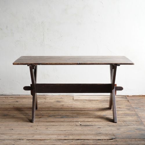 ANTIQUE X LEG TAVERN TABLE - ADDITIONAL PHOTO 3