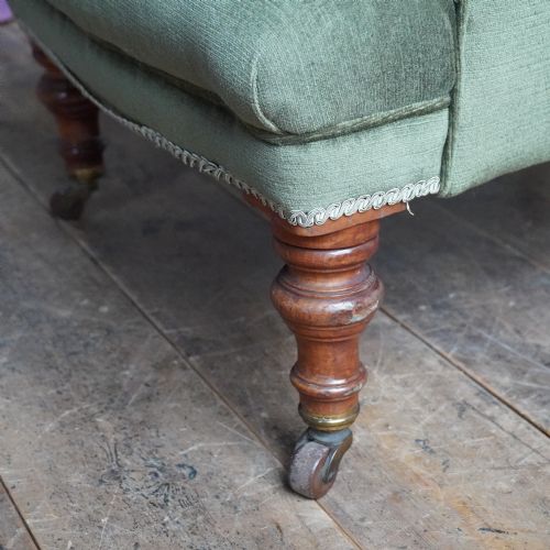 ANTIQUE ARMCHAIR GREEN VELVET - ADDITIONAL PHOTO 3