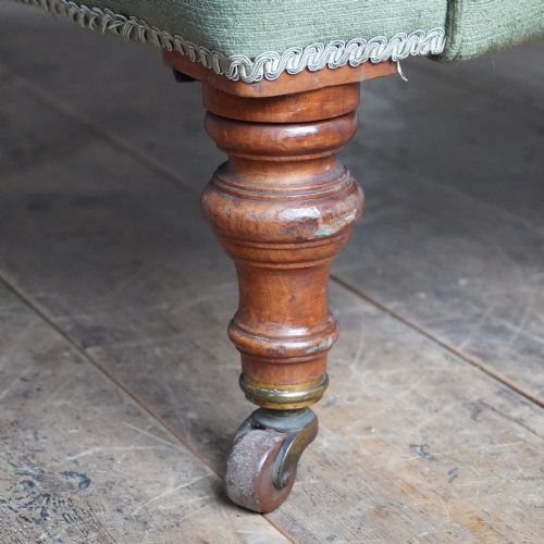 ANTIQUE ARMCHAIR GREEN VELVET - ADDITIONAL PHOTO 4