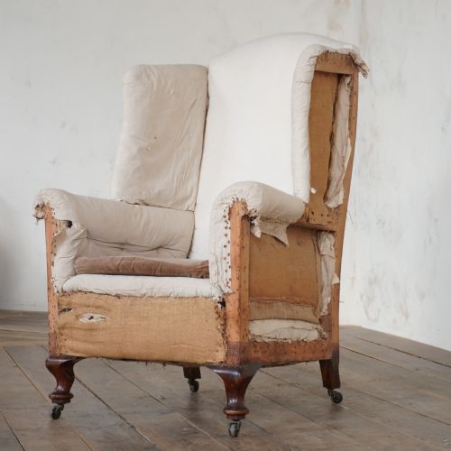 antique wingback armchair - CATEGORY: ANTIQUE CHAIRS - DATED 19TH CENTURY
