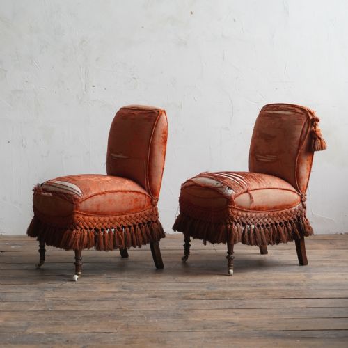 ANTIQUE BEDROOM CHAIRS PAIR - ADDITIONAL PHOTO 1