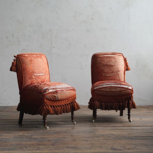 ANTIQUE BEDROOM CHAIRS PAIR - ADDITIONAL PHOTO 3