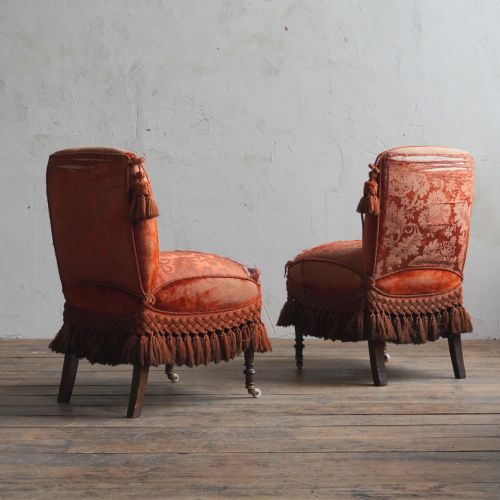 ANTIQUE BEDROOM CHAIRS PAIR - ADDITIONAL PHOTO 4