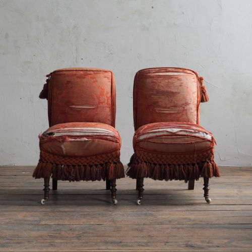 ANTIQUE BEDROOM CHAIRS PAIR - ADDITIONAL PHOTO 5