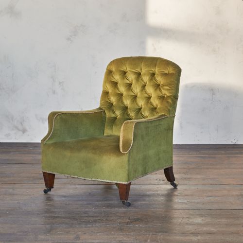 HOWARD AND SONS ARMCHAIR GREEN VELVET - ADDITIONAL PHOTO 2