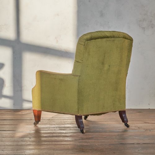 HOWARD AND SONS ARMCHAIR GREEN VELVET - ADDITIONAL PHOTO 6