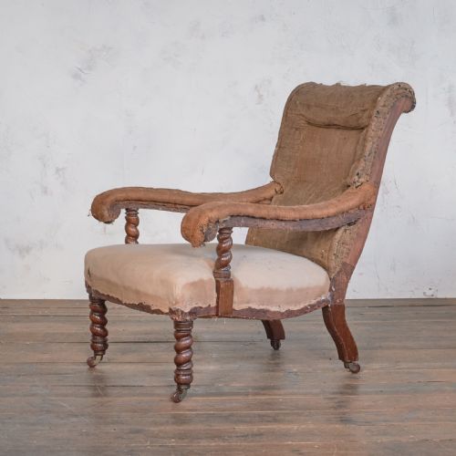 ANTIQUE OPEN ARMCHAIR ATT' TO GILLOWS - ADDITIONAL PHOTO 2