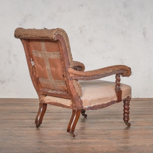 ANTIQUE OPEN ARMCHAIR ATT' TO GILLOWS - ADDITIONAL PHOTO 3