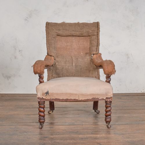ANTIQUE OPEN ARMCHAIR ATT' TO GILLOWS - ADDITIONAL PHOTO 4