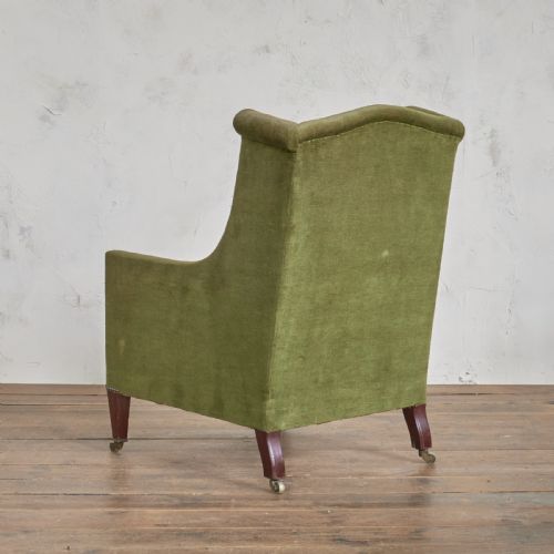 HAMPTON AND SONS GREEN WING BACK CHAIR - ADDITIONAL PHOTO 2