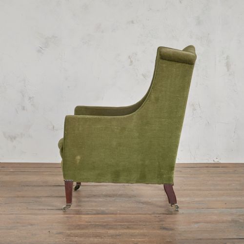 HAMPTON AND SONS GREEN WING BACK CHAIR - ADDITIONAL PHOTO 3