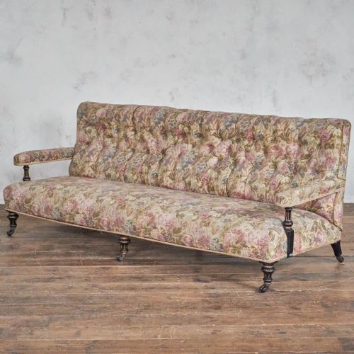 aesthetic movement open arm sofa - CATEGORY: ANTIQUE SOFAS - DATED 19TH CENTURY