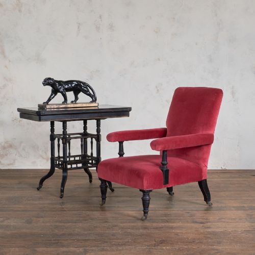 ANTIQUE OPEN ARMCHAIR BY MORISON AND CO EDINBURGH - ADDITIONAL PHOTO 1