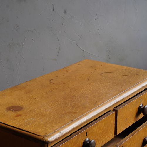 ANTIQUE CHEST OF DRAWERS IN FAUX OAK PAINT - ADDITIONAL PHOTO 2
