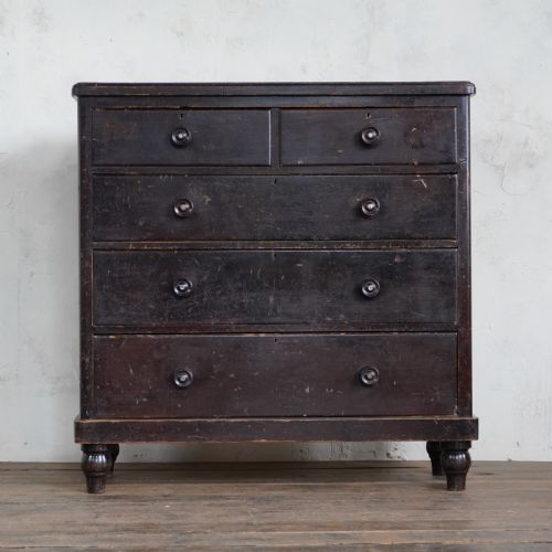antique chest of drawers distressed brown - CATEGORY: ANTIQUE CHEST OF DRAWERS - DATED VICTORIAN