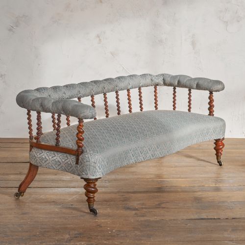 ANTIQUE SPINDLE BACK SOFA BY C HINDLEY SONS - ADDITIONAL PHOTO 1
