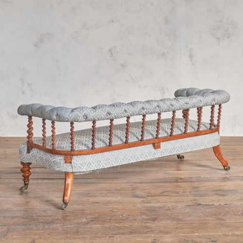 ANTIQUE SPINDLE BACK SOFA BY C HINDLEY SONS - ADDITIONAL PHOTO 2