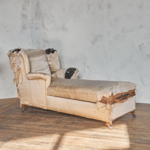 antique chaise longue deep seated chair with concealed storage - CATEGORY: ANTIQUE SOFAS - DATED 19TH CENTURY