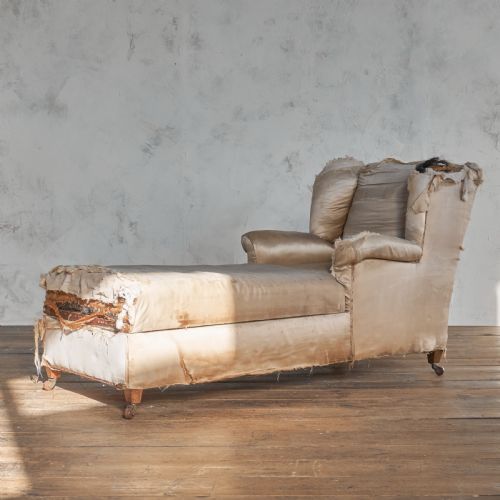 ANTIQUE CHAISE LONGUE DEEP SEATED CHAIR WITH CONCEALED STORAGE - ADDITIONAL PHOTO 2