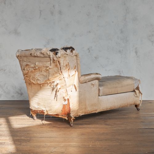 ANTIQUE CHAISE LONGUE DEEP SEATED CHAIR WITH CONCEALED STORAGE - ADDITIONAL PHOTO 3