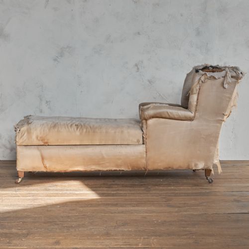 ANTIQUE CHAISE LONGUE DEEP SEATED CHAIR WITH CONCEALED STORAGE - ADDITIONAL PHOTO 4