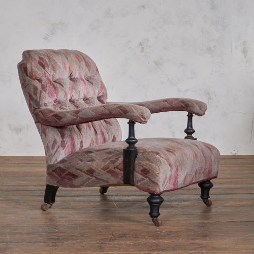 antique open armchair in the style of shoolbred - CATEGORY: ANTIQUE CHAIRS - DATED 19TH CENTURY