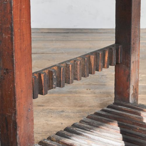 ANTIQUE TYPESETTING TABLE WITH A CAST IRON TOP PRINTERS STORAGE KITCHEN ISLAND - ADDITIONAL PHOTO 5