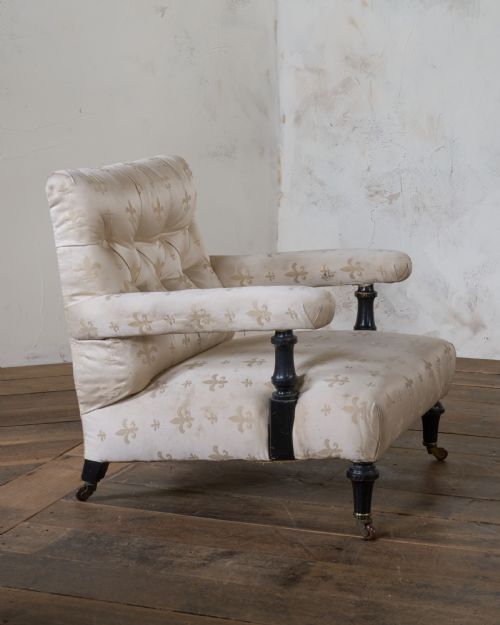 ANTIQUE OPEN ARMCHAIR IVORY - ADDITIONAL PHOTO 2