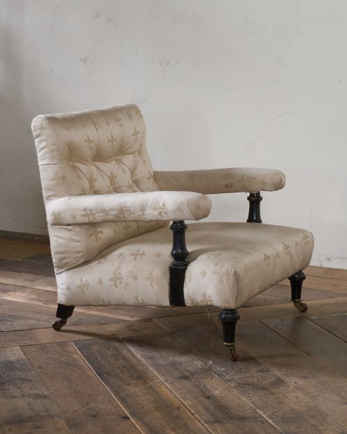 ANTIQUE OPEN ARMCHAIR IVORY - ADDITIONAL PHOTO 4