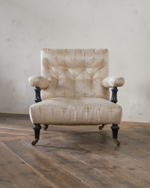 ANTIQUE OPEN ARMCHAIR IVORY - ADDITIONAL PHOTO 6