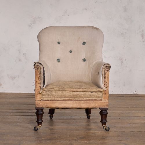 ANTIQUE ARMCHAIR ATT TO MAPLE CO - ADDITIONAL PHOTO 1