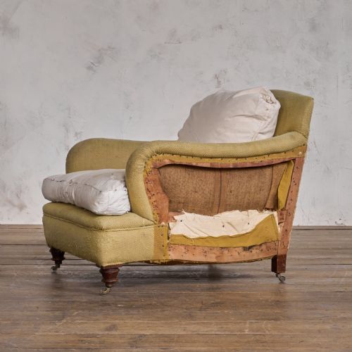 antique howard and sons style armchair deep seated - CATEGORY: ANTIQUE CHAIRS - DATED 19TH CENTURY