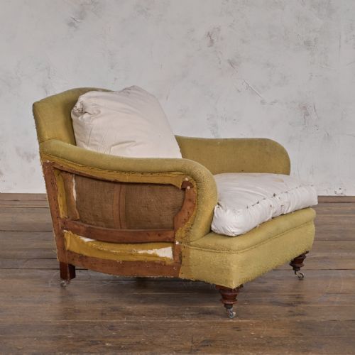 ANTIQUE HOWARD AND SONS STYLE ARMCHAIR DEEP SEATED - ADDITIONAL PHOTO 1