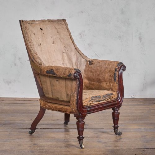 regency library chair lyre front in the manner of gillows - CATEGORY: ANTIQUE CHAIRS - DATED 1800