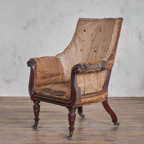REGENCY LIBRARY CHAIR LYRE FRONT IN THE MANNER OF GILLOWS - ADDITIONAL PHOTO 4