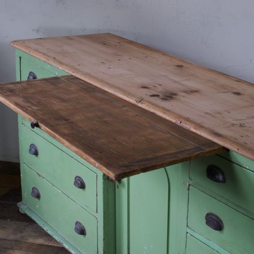 ANTIQUE PINE SIDEBOARD PAINTED GREEN - ADDITIONAL PHOTO 3