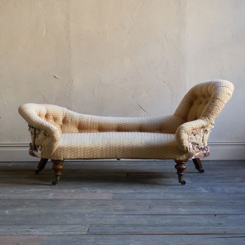 ANTIQUE CHAISE LONGUE SPOON BACK SOFA - ADDITIONAL PHOTO 1